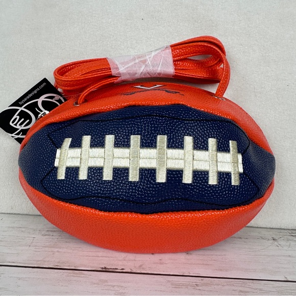 Virginia Cavaliers NCAA Football Shaped Crossbody Purse NWT College Fan Orange - Picture 4 of 11